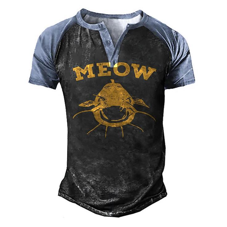 Catfish Fishing Fisherman Meow Catfish V2 Men's Henley Raglan T-Shirt