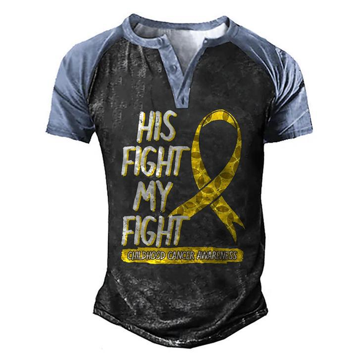 Childhood Cancer Pediatricians Ribbon Parents Mom Dad Men's Henley Raglan T-Shirt