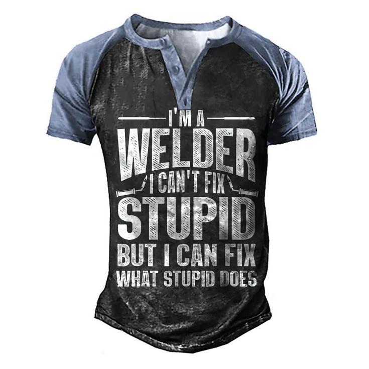 Cool Welding Art For Men Women Welder Iron Worker Pipeliner Men's Henley Raglan T-Shirt