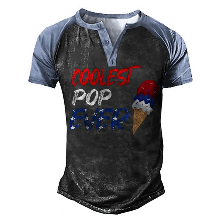 Coolest Pop Ever Ice Cream America 4Th Of July  Men's Henley Shirt Raglan Sleeve 3D Print T-shirt