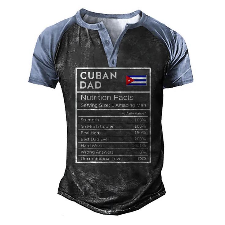 Mens Cuban Dad Nutrition Facts National Pride For Dad Men's Henley Raglan T-Shirt