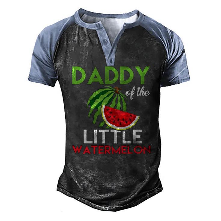 Mens Cute Watermelon Daddy Dad For Men Men's Henley Raglan T-Shirt