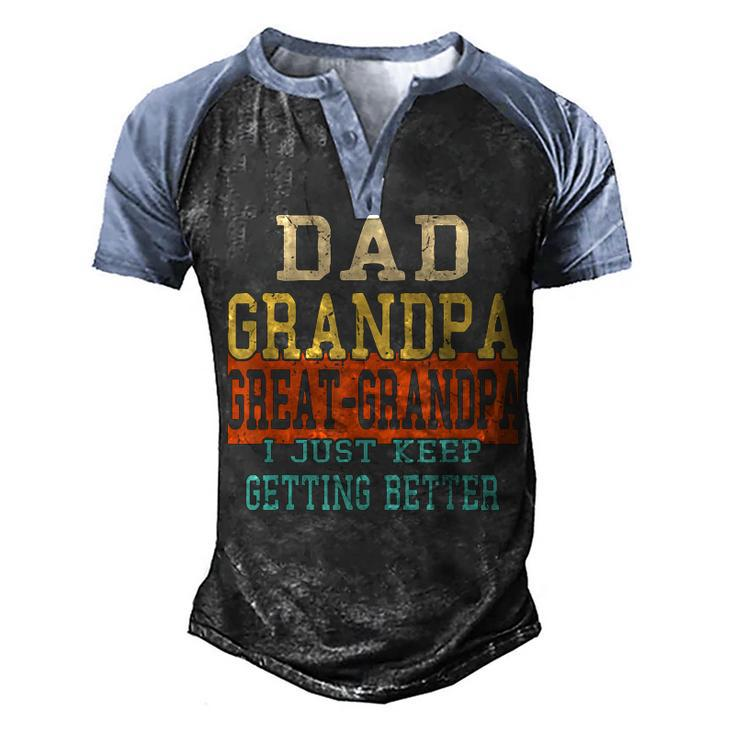Mens Dad Grandpa Great-Grandpa Fathers Day From Daughter Wife Men's Henley Raglan T-Shirt