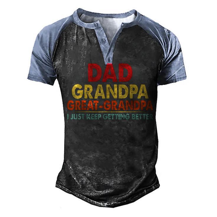 Dad Grandpa Great Grandpa From Grandkids  Men's Henley Shirt Raglan Sleeve 3D Print T-shirt