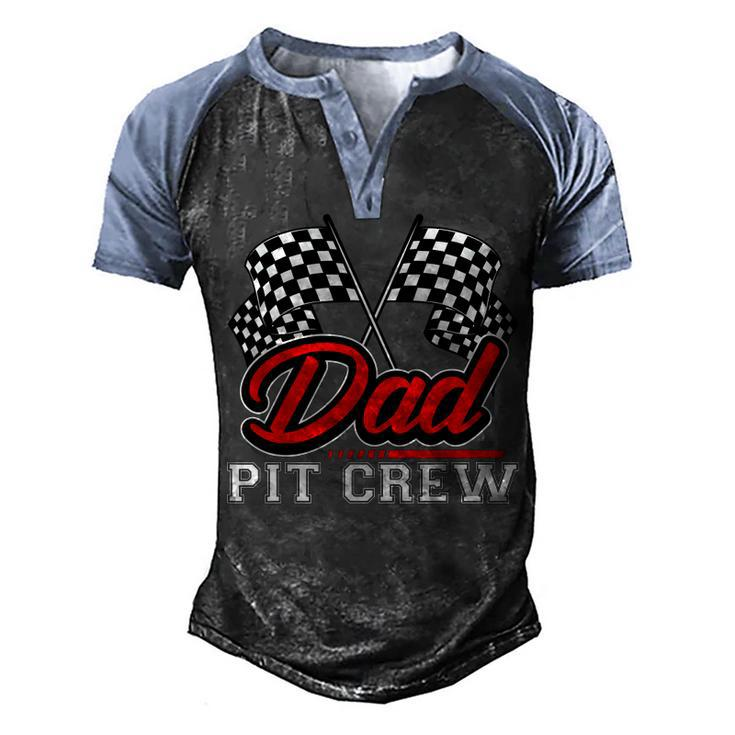 Dad Pit Crew Funny Birthday Boy Racing Car Pit Crew B-Day  Men's Henley Shirt Raglan Sleeve 3D Print T-shirt