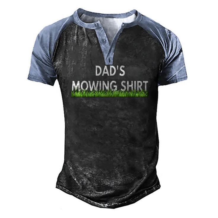 Dads Lawn Mowing Lawn Mower Men's Henley Raglan T-Shirt