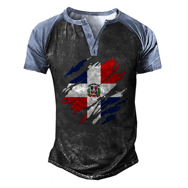 Dominican Flag Dominican Republic Men's Henley Raglan T-Shirt