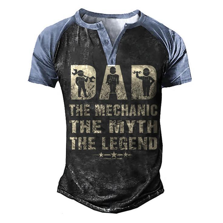 Family 365 Mechanic Dad Mechanics Fathers Day Birthday Gift  Men's Henley Shirt Raglan Sleeve 3D Print T-shirt