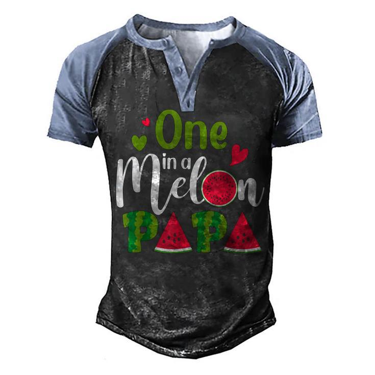 Family One In A Melon Papa Birthday Party Matching Family  Men's Henley Shirt Raglan Sleeve 3D Print T-shirt