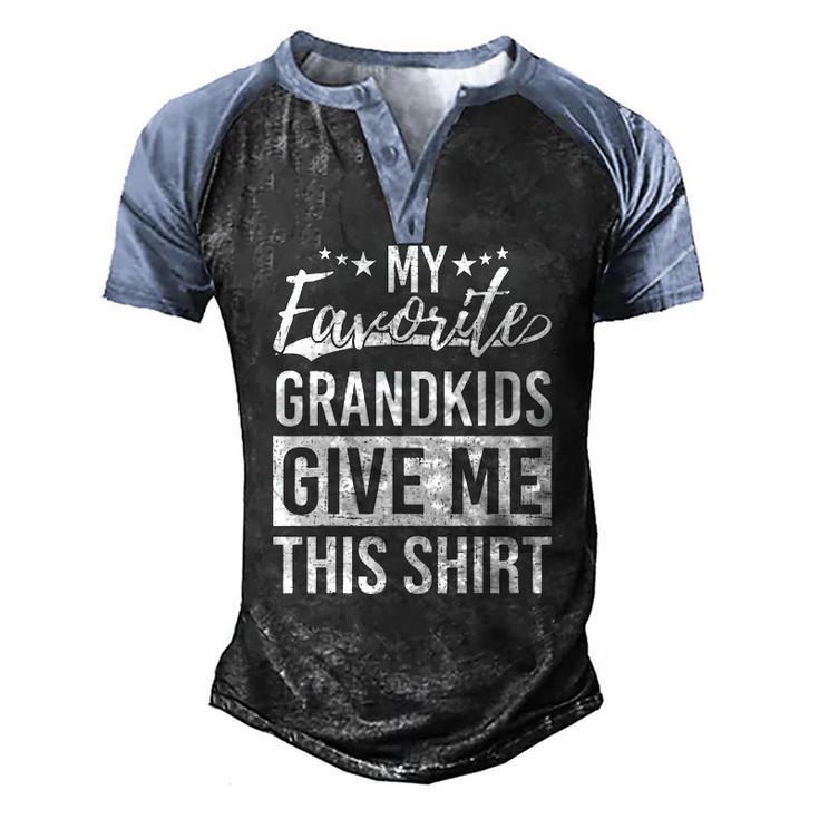 Favorite Grandkids Gave Me This Fathers Day Dad Men's Henley Raglan T-Shirt