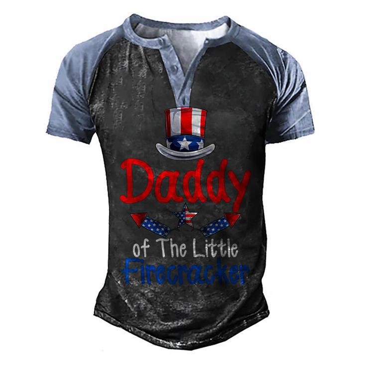 Funny 4Th Of July  Daddy Of The Little Firecracker  V2 Men's Henley Shirt Raglan Sleeve 3D Print T-shirt