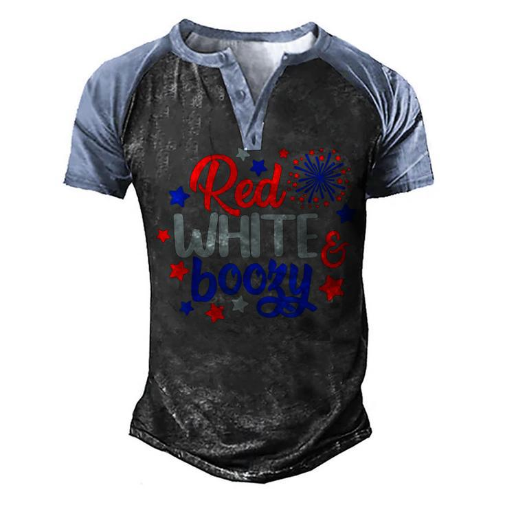 Funny Fourth Of July 4Th Of July Red White And Boozy  Men's Henley Shirt Raglan Sleeve 3D Print T-shirt
