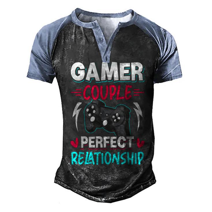 Gamer Couple Perfect Relationship Video Gamer Gaming  Men's Henley Shirt Raglan Sleeve 3D Print T-shirt