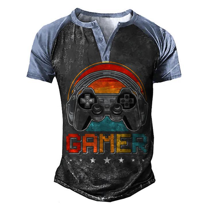 Gamer Video Gamer Gaming  V2 Men's Henley Shirt Raglan Sleeve 3D Print T-shirt