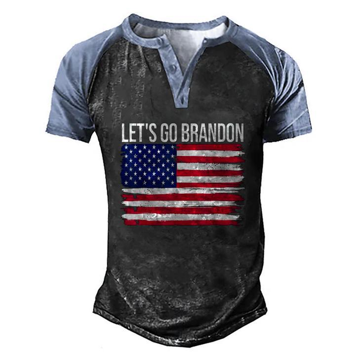 Lets Go Brandon American Flag Vintage Anti Bien Club Men's Henley Raglan T-Shirt