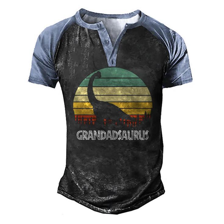 Grandadsaurus Grandad Saurus Grandad Dinosaur Men's Henley Raglan T-Shirt
