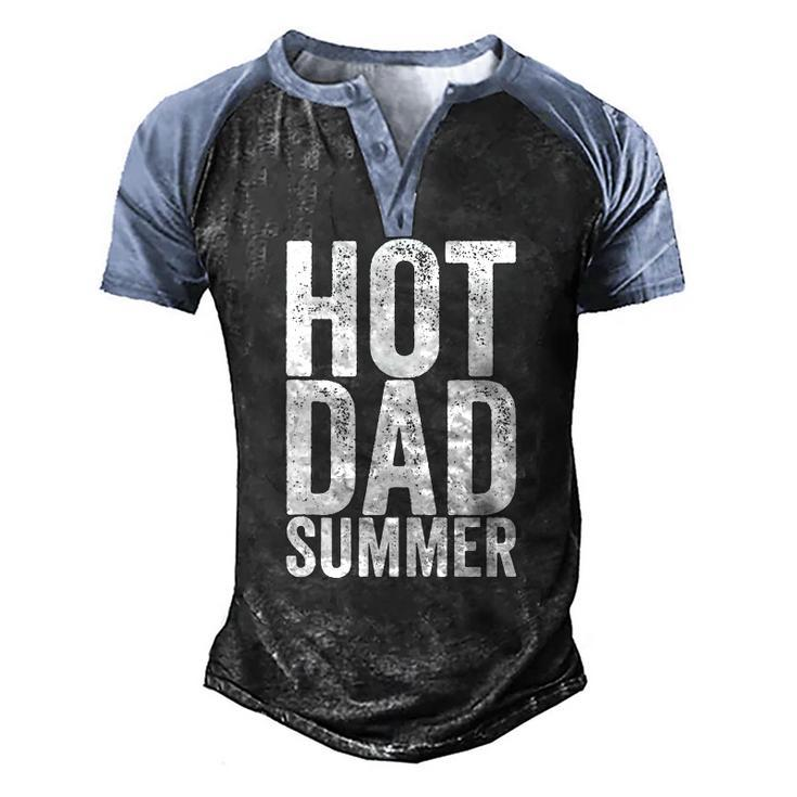Hot Dad Summer Outdoor Adventure Men's Henley Raglan T-Shirt