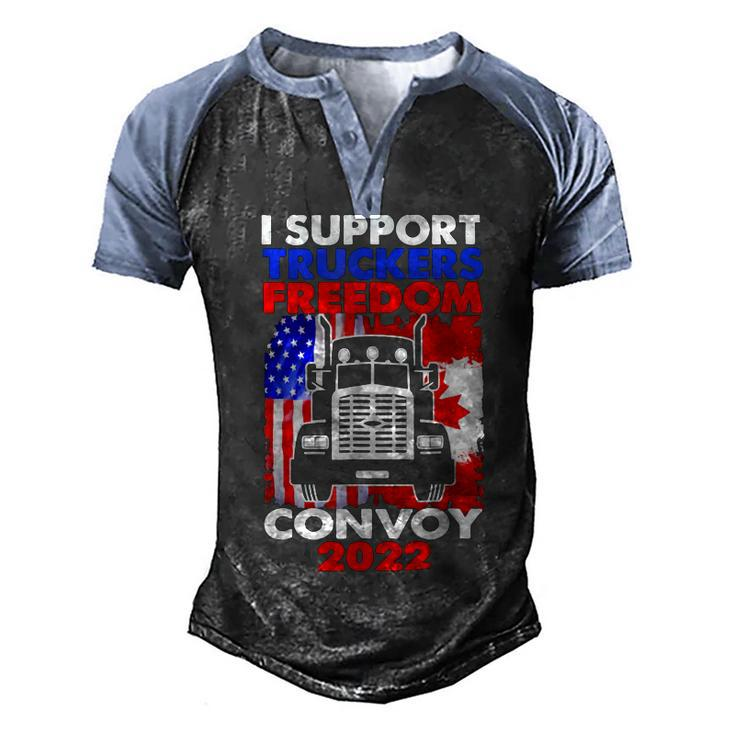 I Support Truckers Freedom Convoy 2022  V3 Men's Henley Shirt Raglan Sleeve 3D Print T-shirt