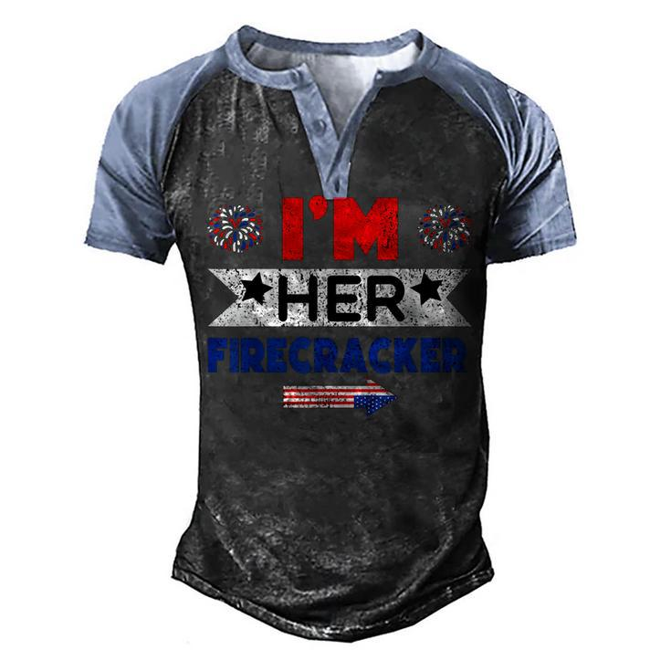 Im Her Firecracker 4Th Of July Matching Couple For Her  Men's Henley Shirt Raglan Sleeve 3D Print T-shirt
