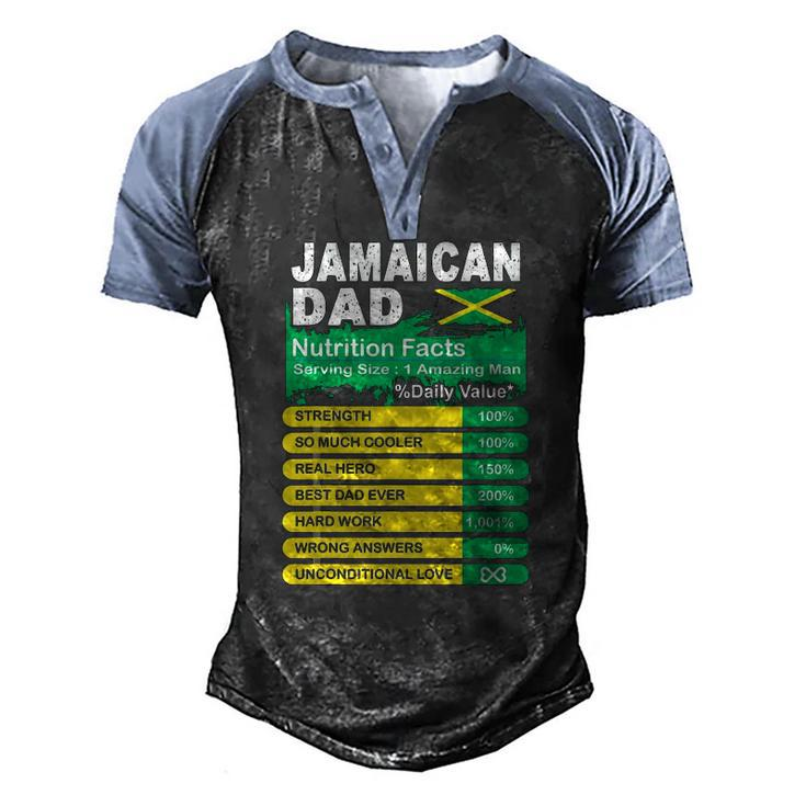 Mens Jamaican Dad Nutrition Facts Serving Size Men's Henley Raglan T-Shirt