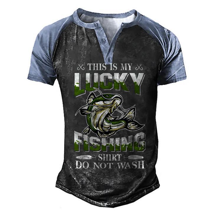 Lucky Fishing  For Kids Do Not Wash Christmas Fisherman  Men's Henley Shirt Raglan Sleeve 3D Print T-shirt