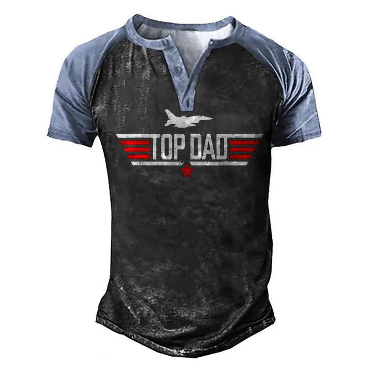 Men Vintage Top Dad Top Movie Gun Jet Fathers Day Birthday  Men's Henley Shirt Raglan Sleeve 3D Print T-shirt