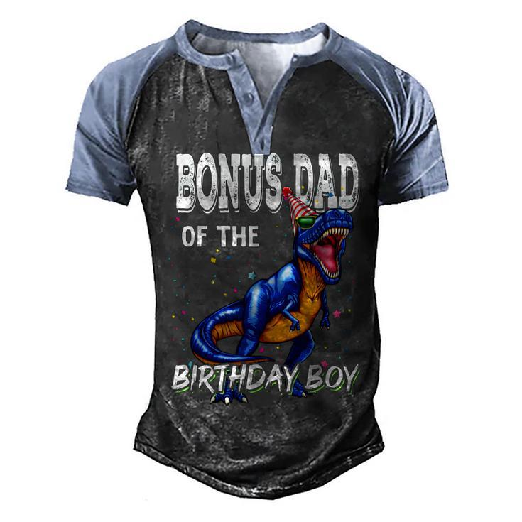 Mens Bonus Dad Of The Birthday Boy Matching Father Bonus Dad  Men's Henley Shirt Raglan Sleeve 3D Print T-shirt