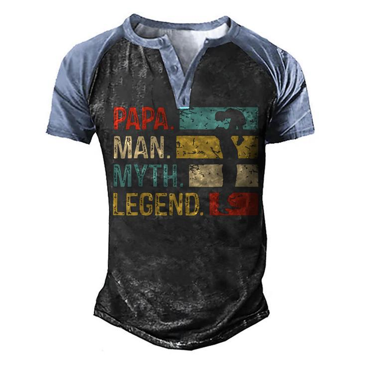 Mens Dad Man Myth Legend Christmas Father Birthday Gifts   Men's Henley Shirt Raglan Sleeve 3D Print T-shirt