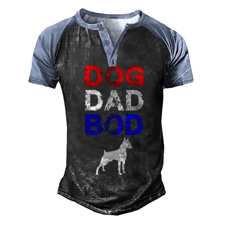 Mens Dog Dad Bod Doberman 4Th Of July Mens Gift  Men's Henley Shirt Raglan Sleeve 3D Print T-shirt