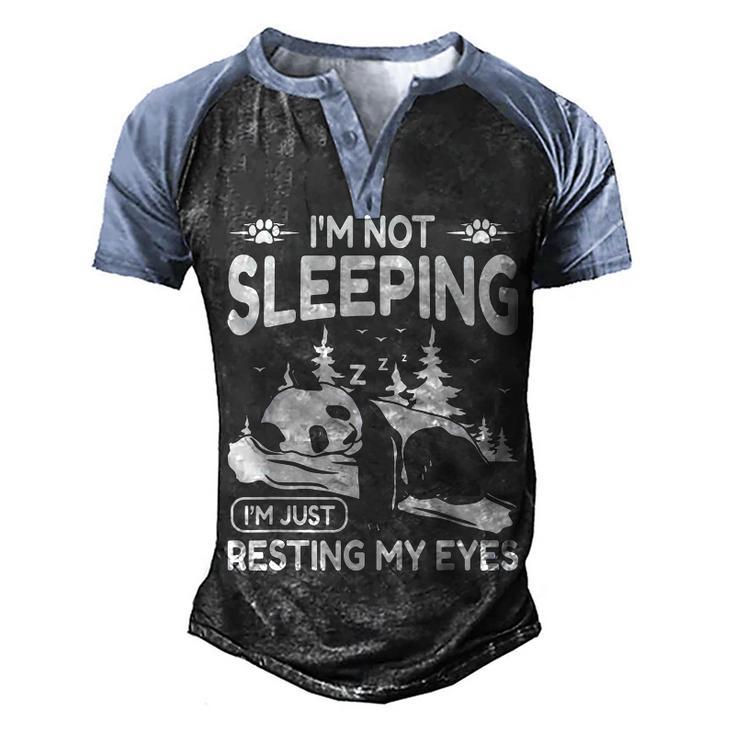 Mens Im Not Sleeping Im Just Resting My Eyes Dad Apparel  Men's Henley Shirt Raglan Sleeve 3D Print T-shirt