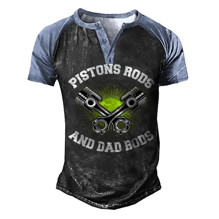 Mens Pistons Rods And Dad Bods  V2 Men's Henley Shirt Raglan Sleeve 3D Print T-shirt