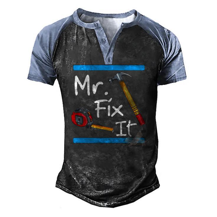 Mens Mr Fix It Fixer Upper Tools Men's Henley Raglan T-Shirt