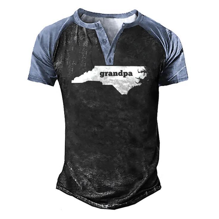 North Carolina Grandpa Nc Map Grandpa Men's Henley Raglan T-Shirt