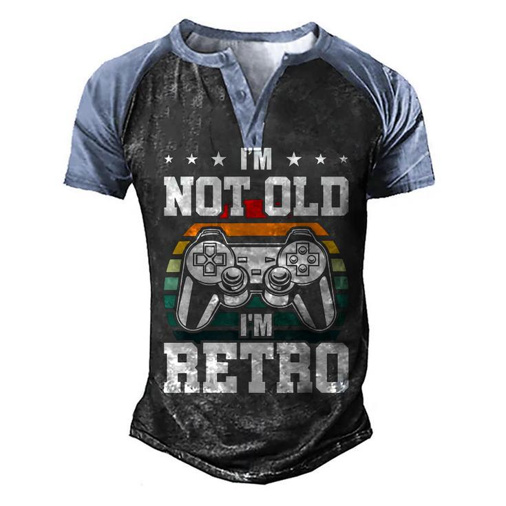 Not Old Im Retro Video Gamer Gaming  Men's Henley Shirt Raglan Sleeve 3D Print T-shirt