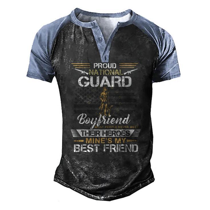 Proud Army National Guard Boyfriend Flag US Military Men's Henley Raglan T-Shirt