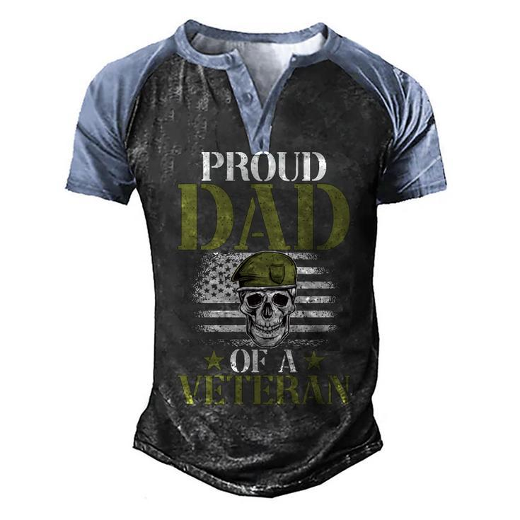Proud Dad Of A Veteran Patrioticic Memorial Day 4Th Of July   Men's Henley Shirt Raglan Sleeve 3D Print T-shirt
