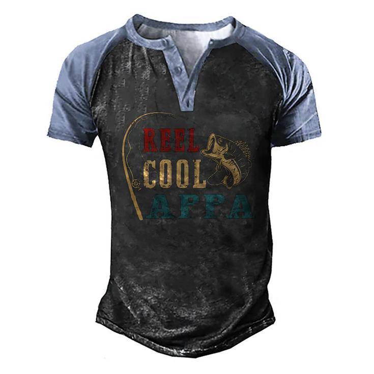 Mens Reel Cool Appa Fishing Fathers Day Men's Henley Raglan T-Shirt