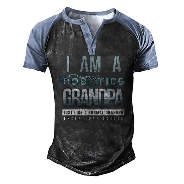 I Am A Robotics Grandpa Robot Lover Men's Henley Raglan T-Shirt