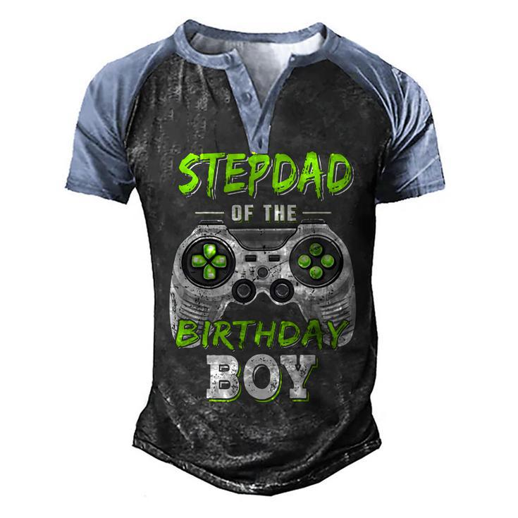 Stepdad Of The Birthday Boy Game   Men's Henley Shirt Raglan Sleeve 3D Print T-shirt