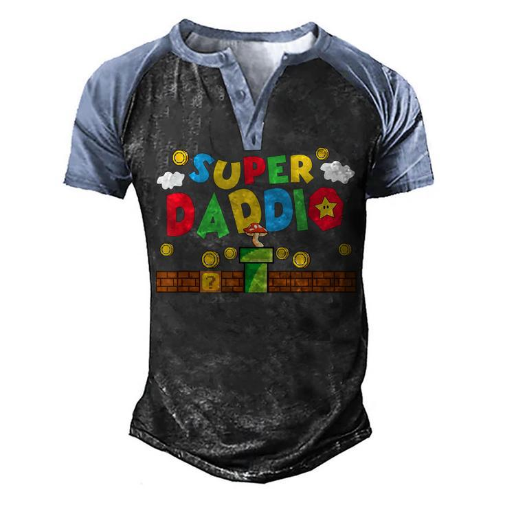 Super Daddio Gamer Daddy Men's Henley Raglan T-Shirt