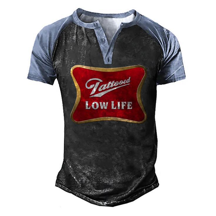Tattooed Low Life Inked Life Apparel Men's Henley Raglan T-Shirt