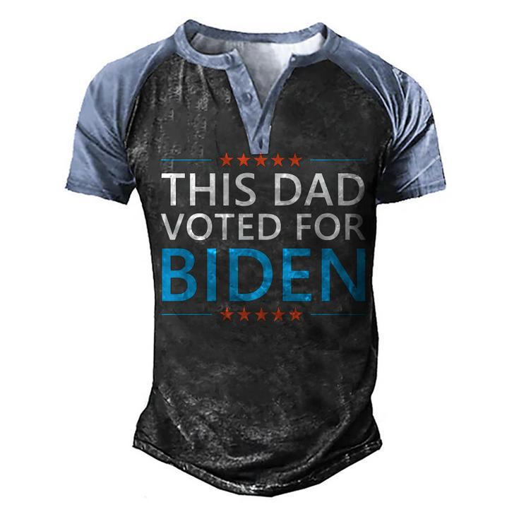 This Dad Voted For Biden Funny Fathers Day Quote 4Th Of July   Men's Henley Shirt Raglan Sleeve 3D Print T-shirt