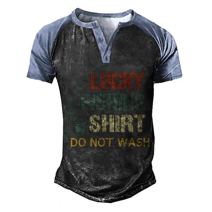 This Is My Lucky Fishing  Do Not Wash Funny Fisherman  Men's Henley Shirt Raglan Sleeve 3D Print T-shirt