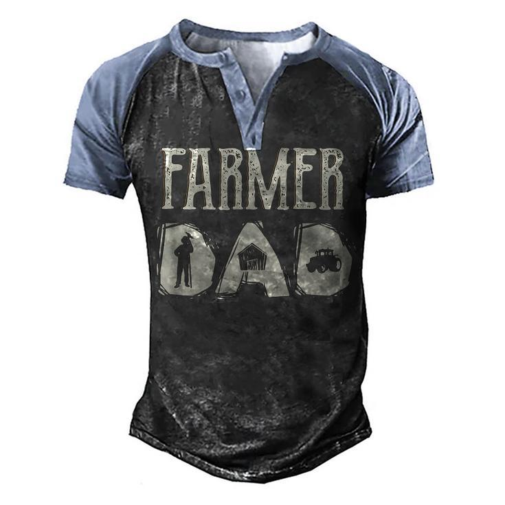 Tractor Dad Farming Father Farm Lover Farmer Daddy  V2 Men's Henley Shirt Raglan Sleeve 3D Print T-shirt
