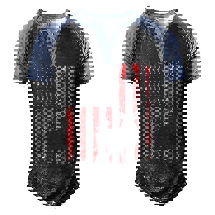 Usa Flag Day Deer Hunting 4Th July Patriotic Gift  Men's Henley Shirt Raglan Sleeve 3D Print T-shirt