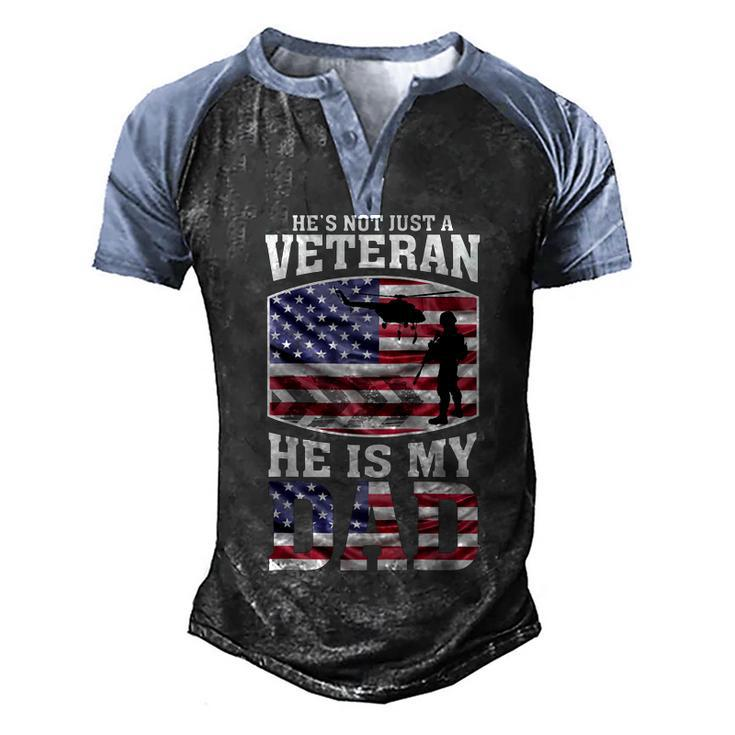 Veteran Dad 4Th Of July Or Labor Day  Men's Henley Shirt Raglan Sleeve 3D Print T-shirt
