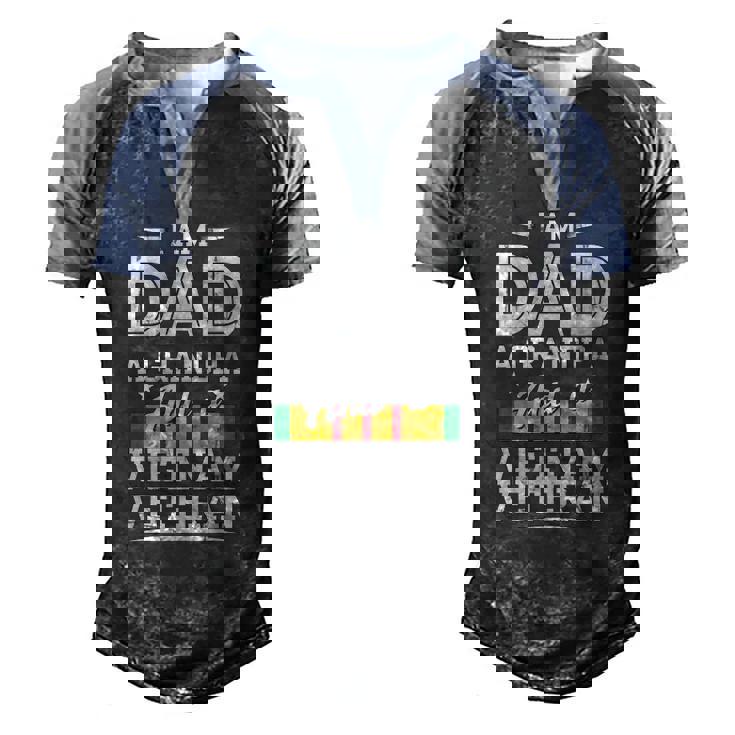 Veterans Day Grandpa Dad Vietnam Veteran Fathers Day Men's Henley Raglan T-Shirt