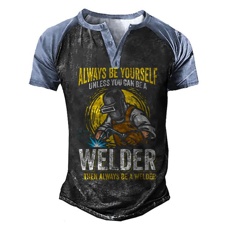 Welder Clothes For Men Funny Welding  V2 Men's Henley Shirt Raglan Sleeve 3D Print T-shirt
