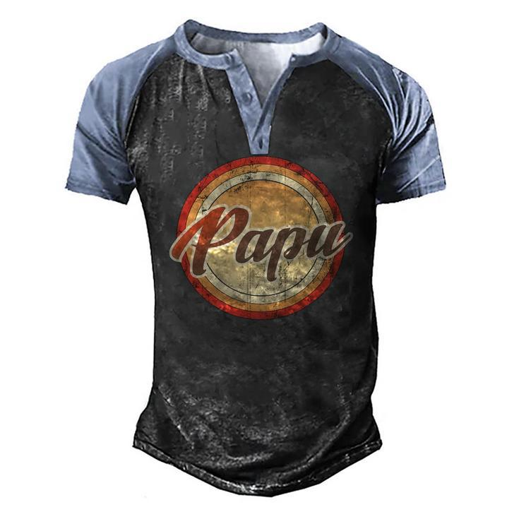 Graphic 365 Papu Vintage Retro Fathers Day Men Men's Henley Raglan T-Shirt
