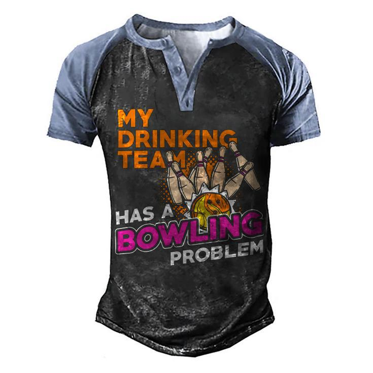 Alcohol 611 Bowler Bowling Bowler Men's Henley Shirt Raglan Sleeve 3D Print T-shirt